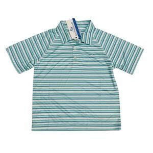NWT Southbound Size L (12-14) Aqua Stripe Polo